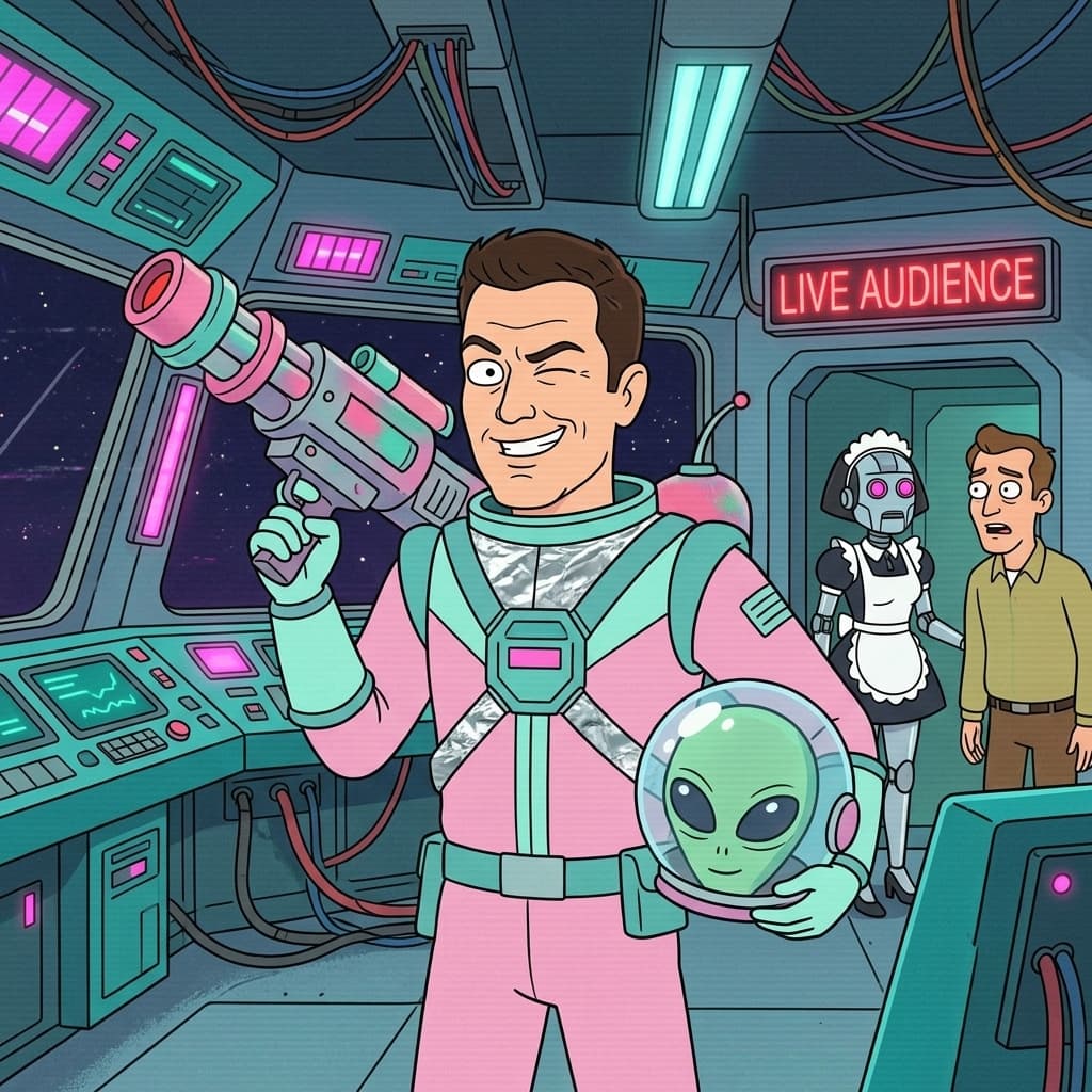 The Board in Retro Sci-Fi Sitcom style.