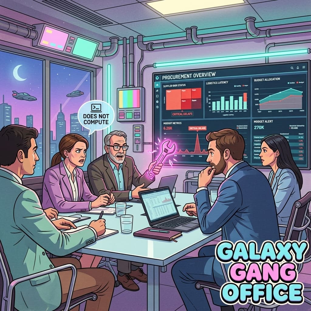 The Enterprise Buyers in Retro Sci-Fi Sitcom style.