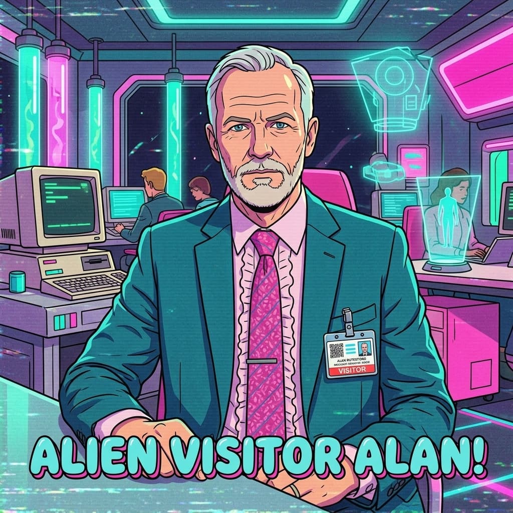 The Regulator in Retro Sci-Fi Sitcom style.