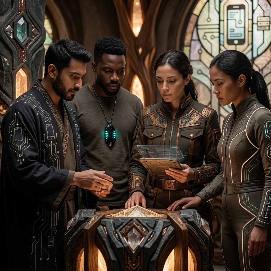Mobile Engineering Team in Sacred Systems Sanctuary style.