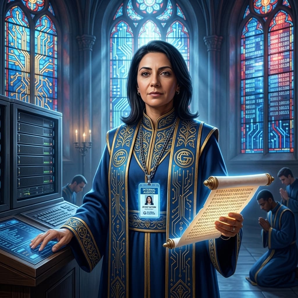 The Internal Auditor in Sacred Systems Sanctuary style.