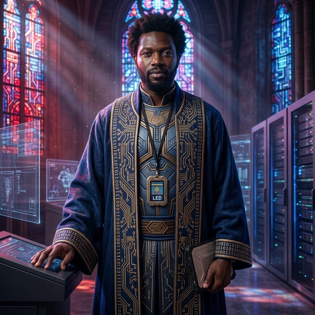 The Platform Engineer in Sacred Systems Sanctuary style.