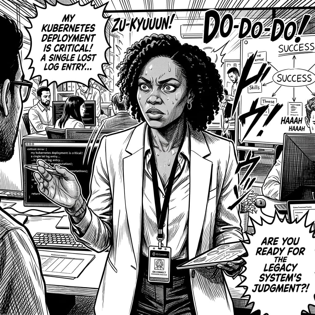 The Customer Success Lead in Seinen Manga Tech Satire style.