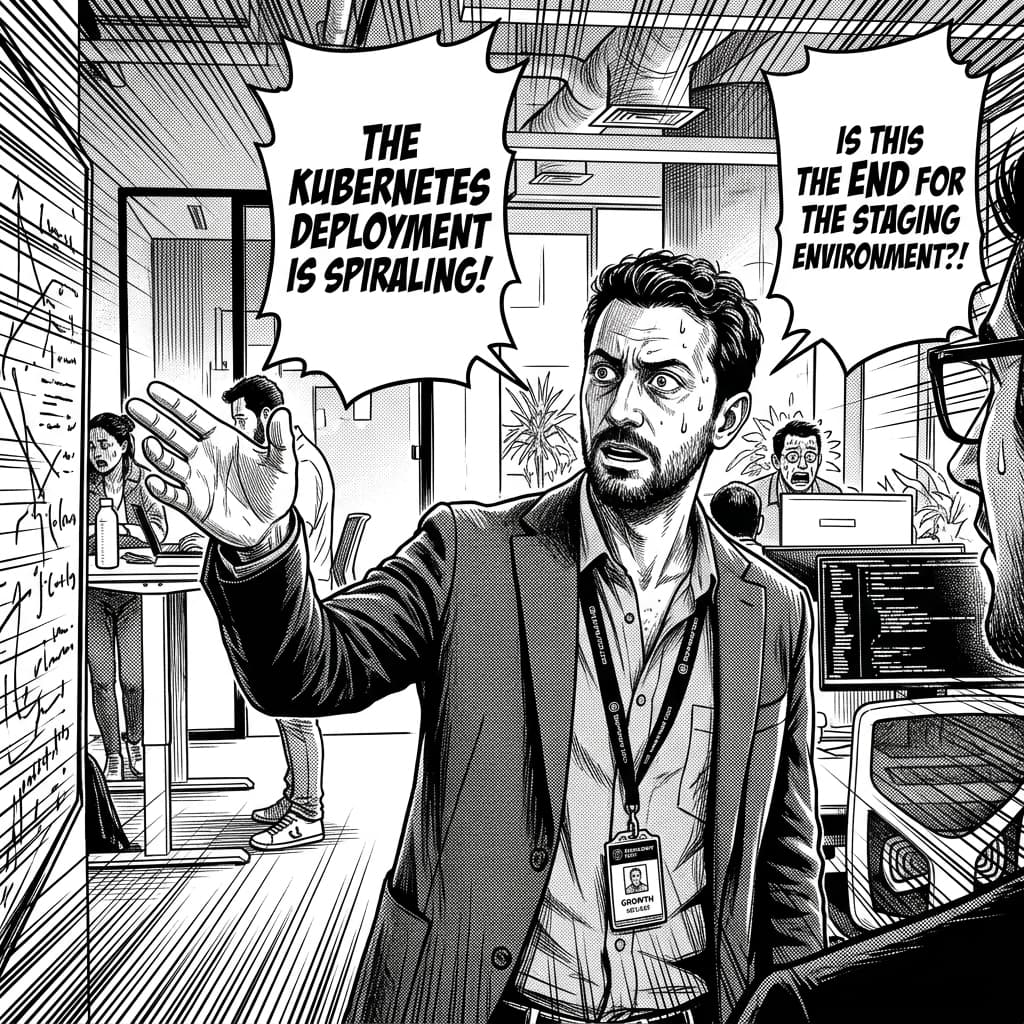 The Growth AEO Lead in Seinen Manga Tech Satire style.