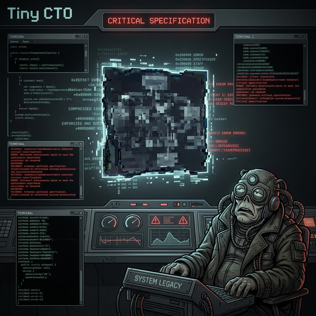 The Specification Became a Screenshot — Tiny CTO episode thumbnail.