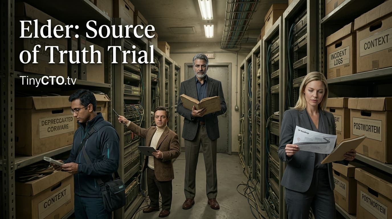 Elder: Source of Truth Trial — Interactive Technical Parables from TinyCTO.tv The Chaos Stack.