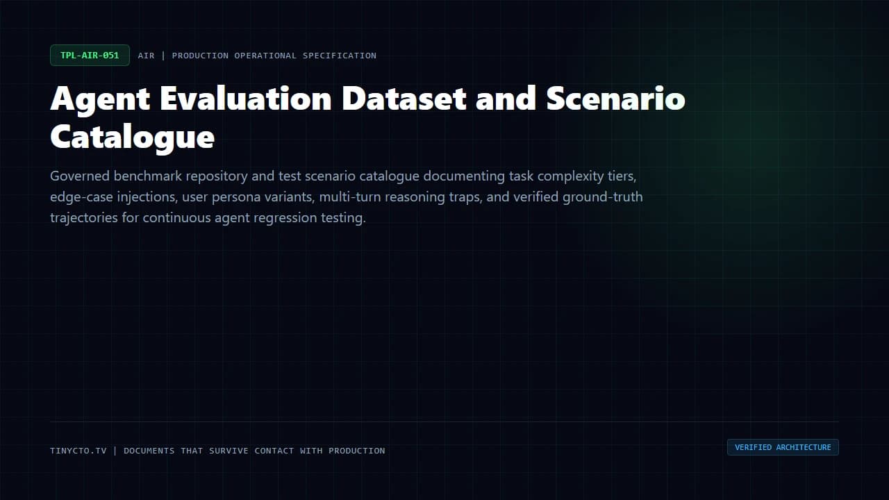 Agent Evaluation Dataset and Scenario Catalogue blueprint visual card