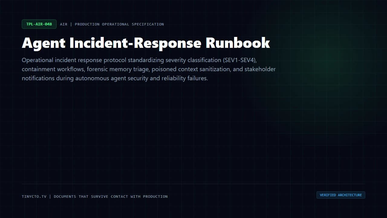 Agent Incident-Response Runbook blueprint visual card