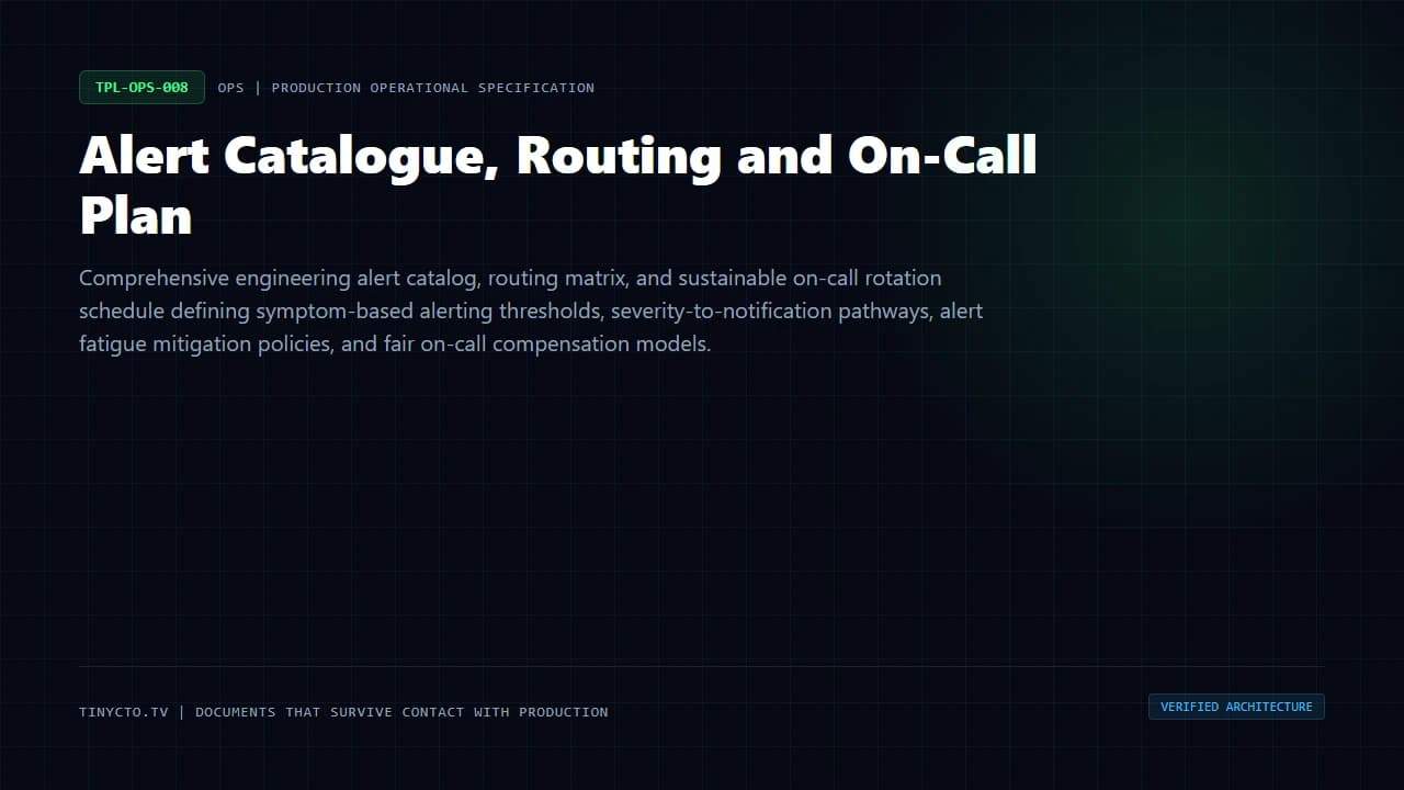 Alert Catalogue, Routing and On-Call Plan blueprint visual card