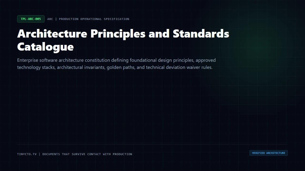 Architecture Principles and Standards Catalogue blueprint visual card