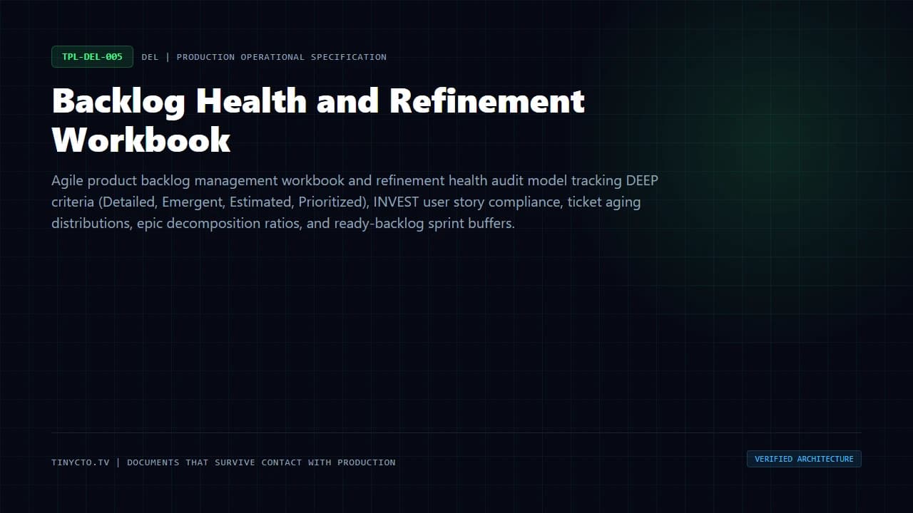 Backlog Health and Refinement Workbook blueprint visual card
