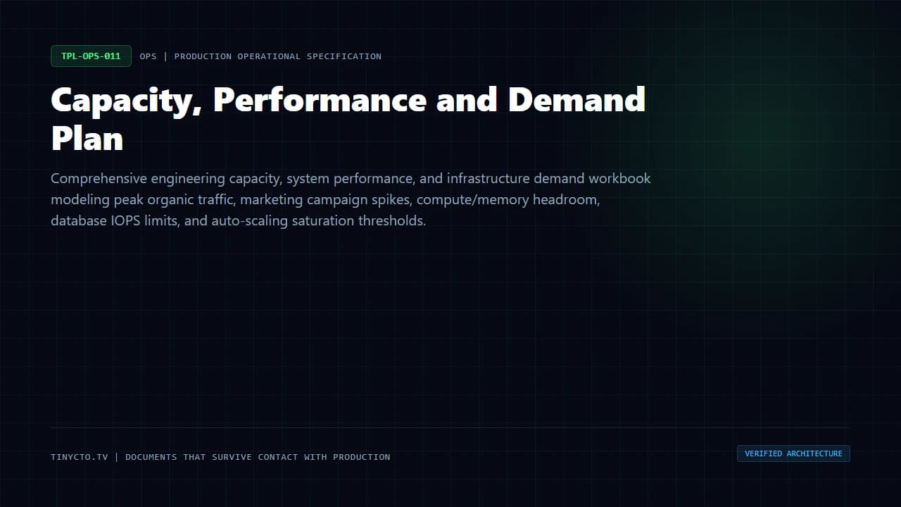 Capacity, Performance and Demand Plan blueprint visual card