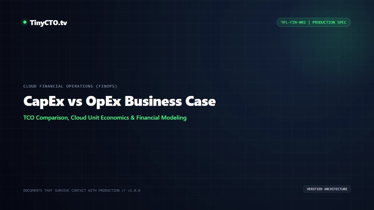 CapEx vs OpEx Business Case blueprint visual card