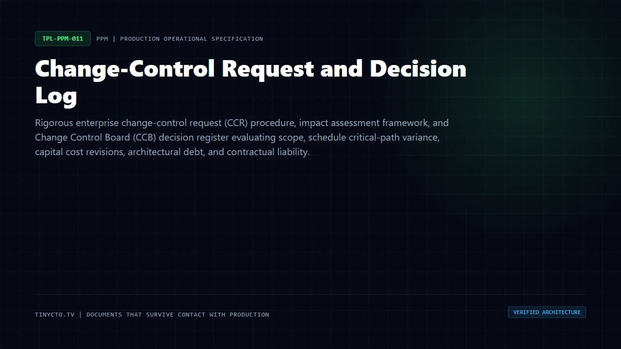 Change-Control Request and Decision Log blueprint visual card