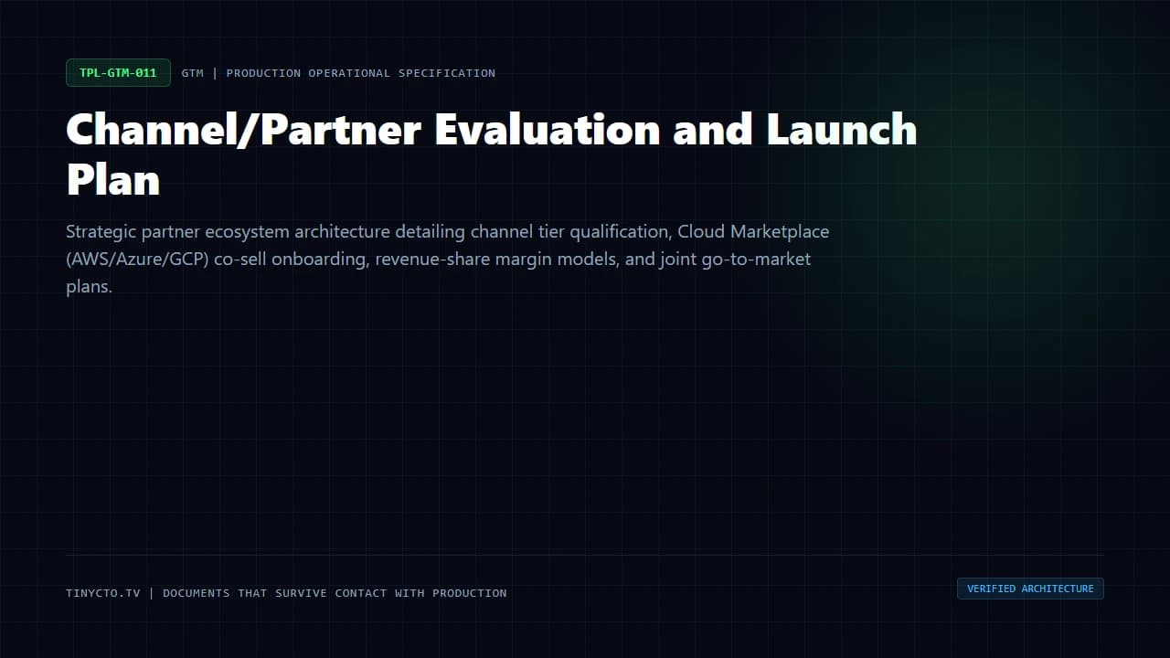 Channel/Partner Evaluation and Launch Plan blueprint visual card