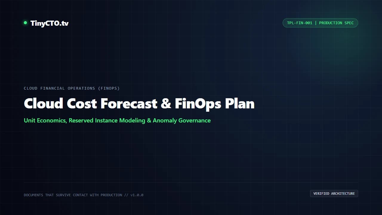 Cloud Cost Forecast & FinOps Plan blueprint visual card