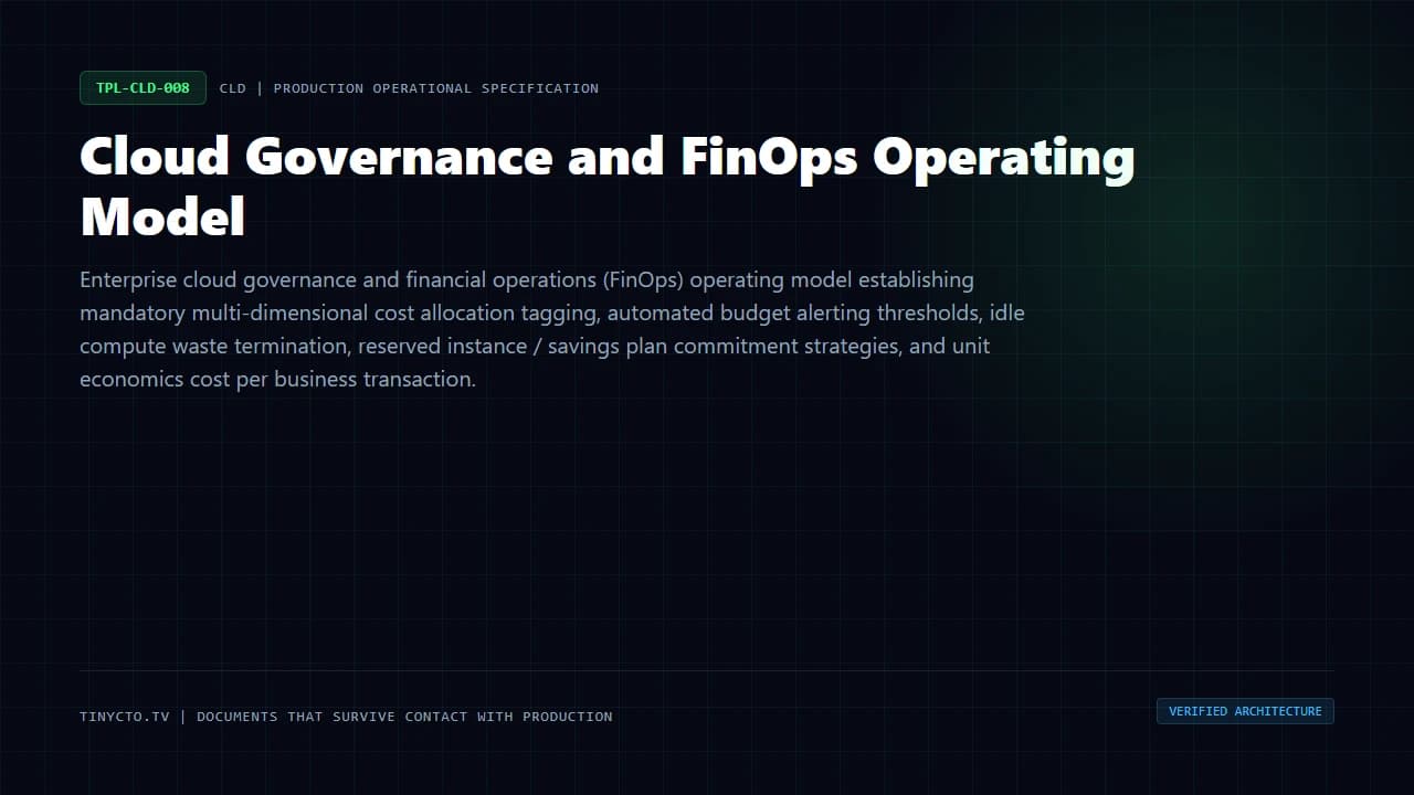 Cloud Governance and FinOps Operating Model blueprint visual card