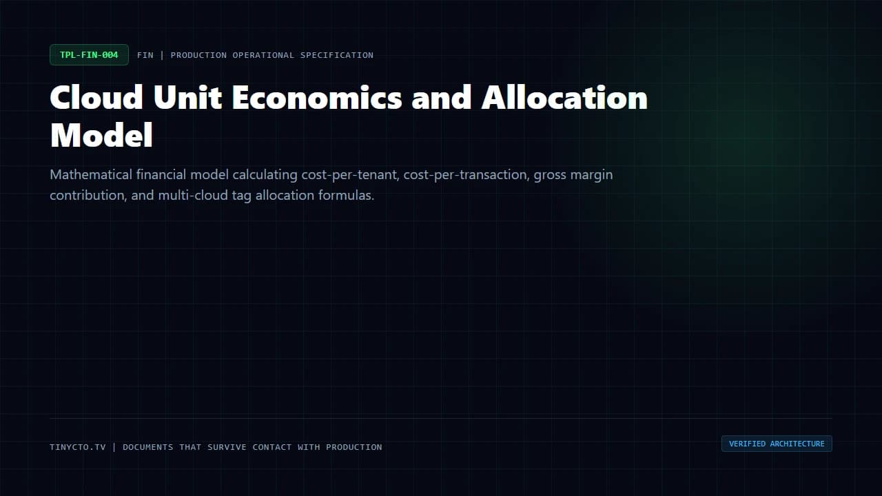 Cloud Unit Economics and Allocation Model blueprint visual card