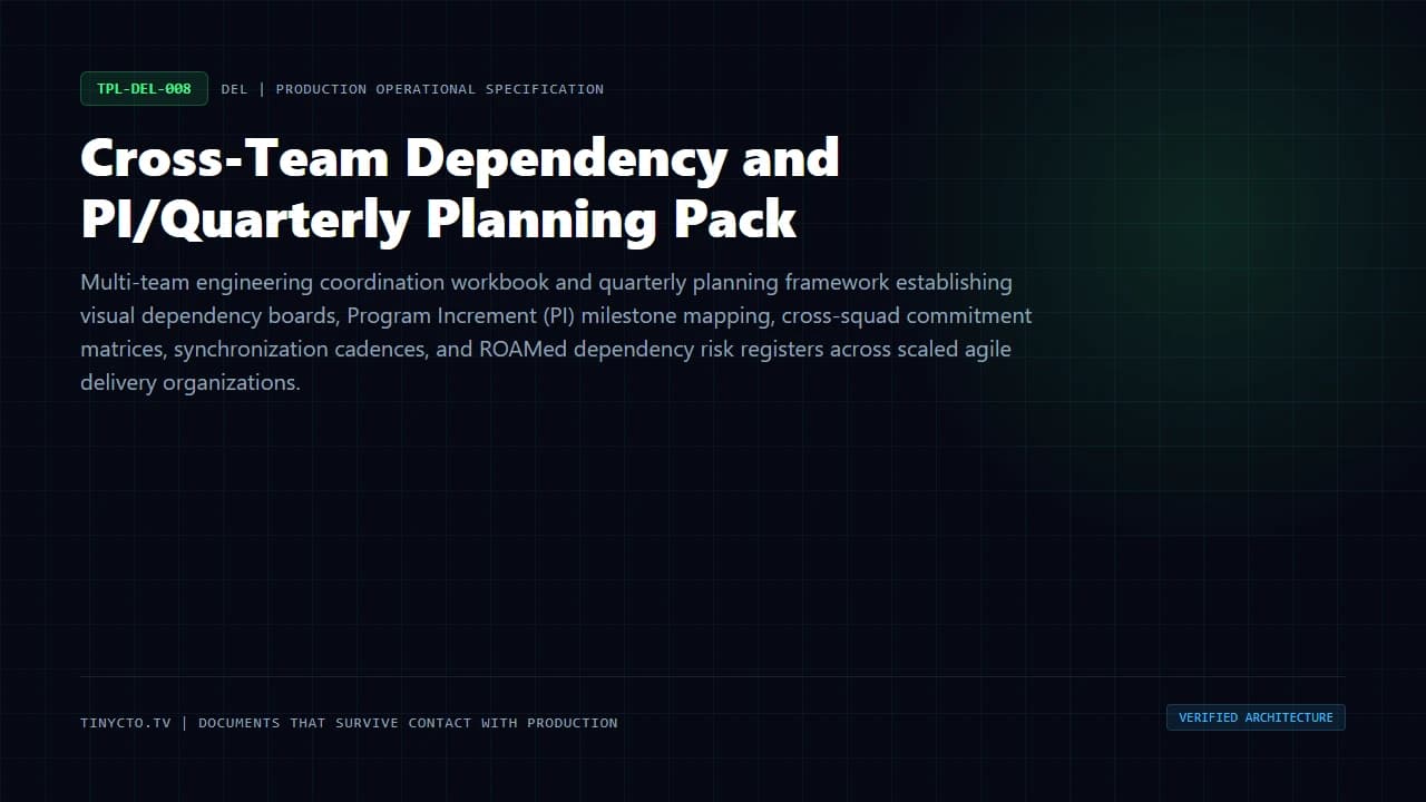 Cross-Team Dependency and PI/Quarterly Planning Pack blueprint visual card