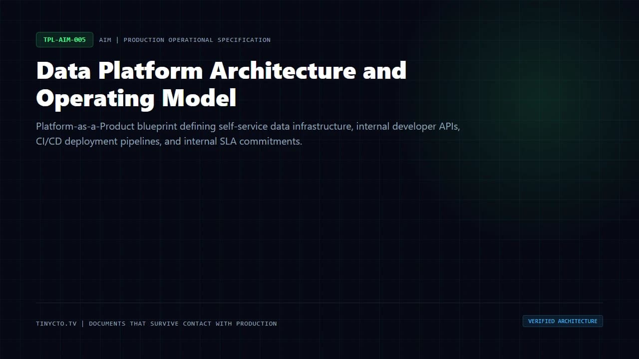 Data Platform Architecture and Operating Model blueprint visual card