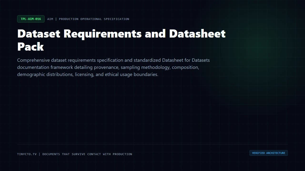 Dataset Requirements and Datasheet Pack blueprint visual card