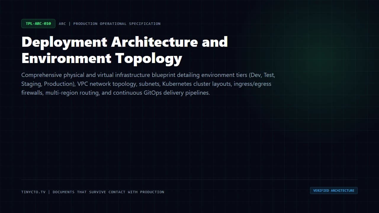 Deployment Architecture and Environment Topology blueprint visual card