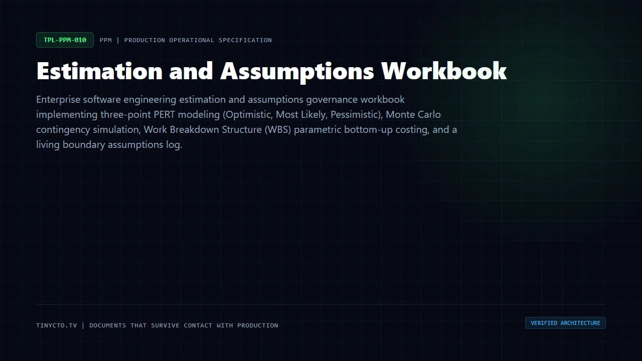 Estimation and Assumptions Workbook blueprint visual card