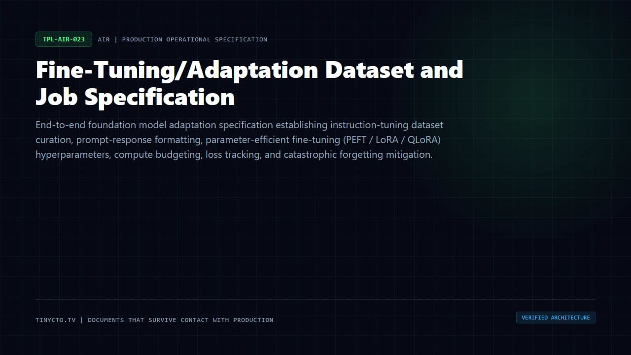 Fine-Tuning/Adaptation Dataset and Job Specification blueprint visual card