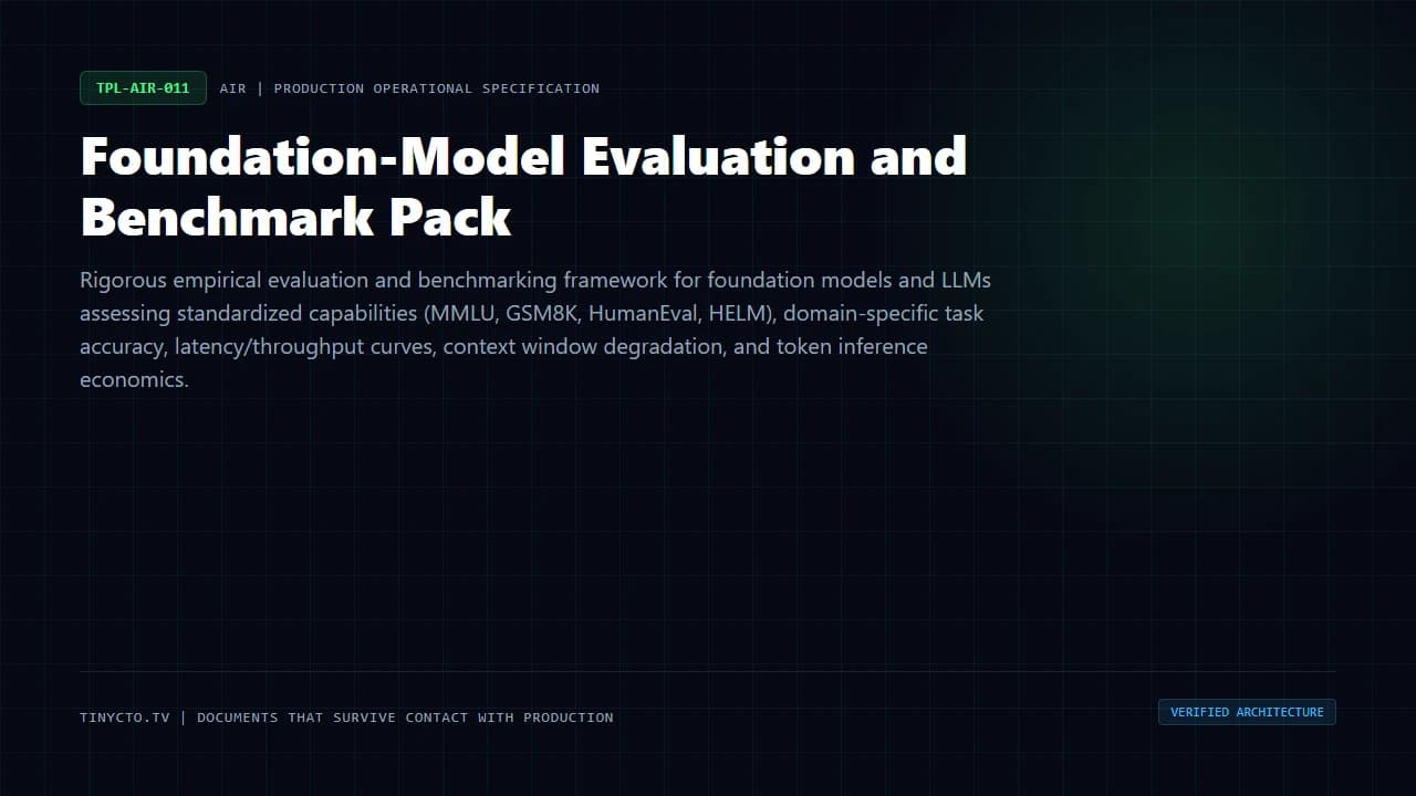 Foundation-Model Evaluation and Benchmark Pack blueprint visual card