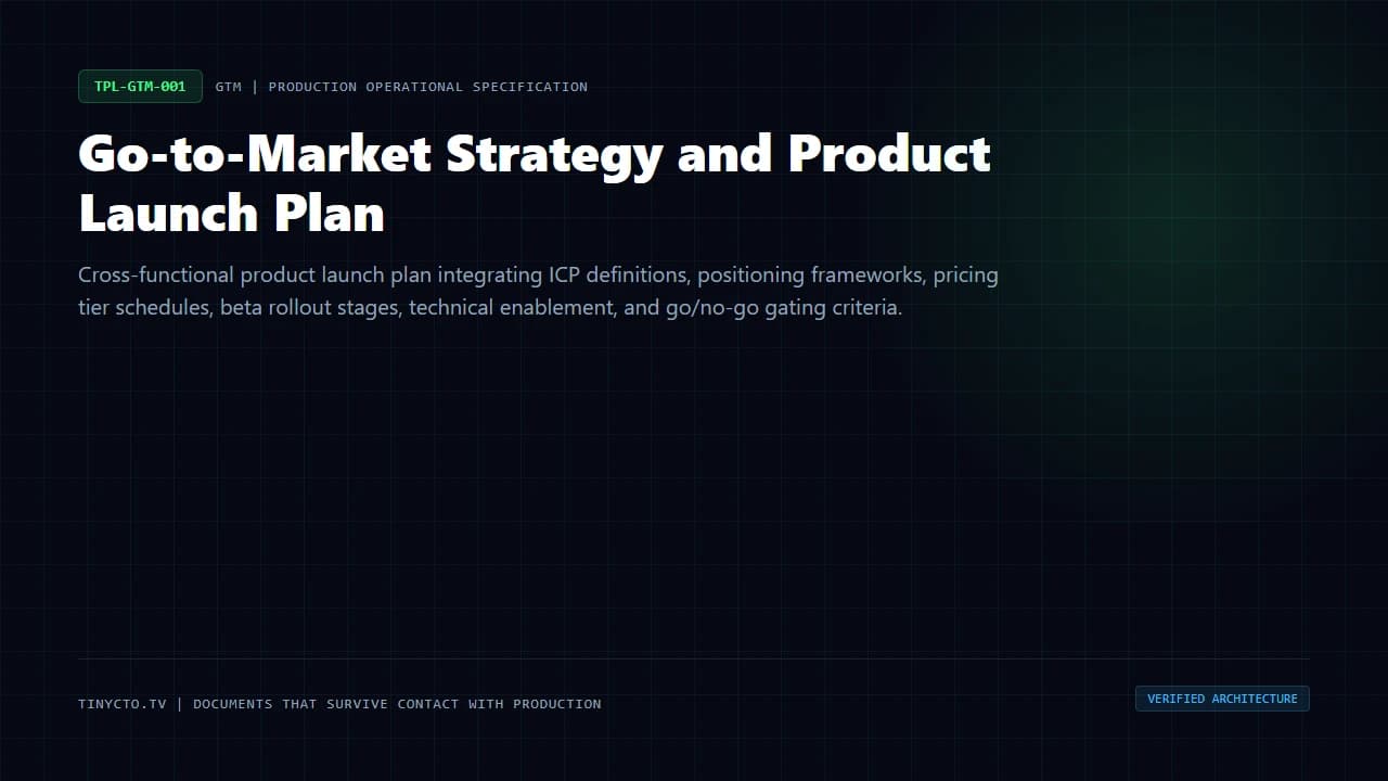 Go-to-Market Strategy and Product Launch Plan blueprint visual card