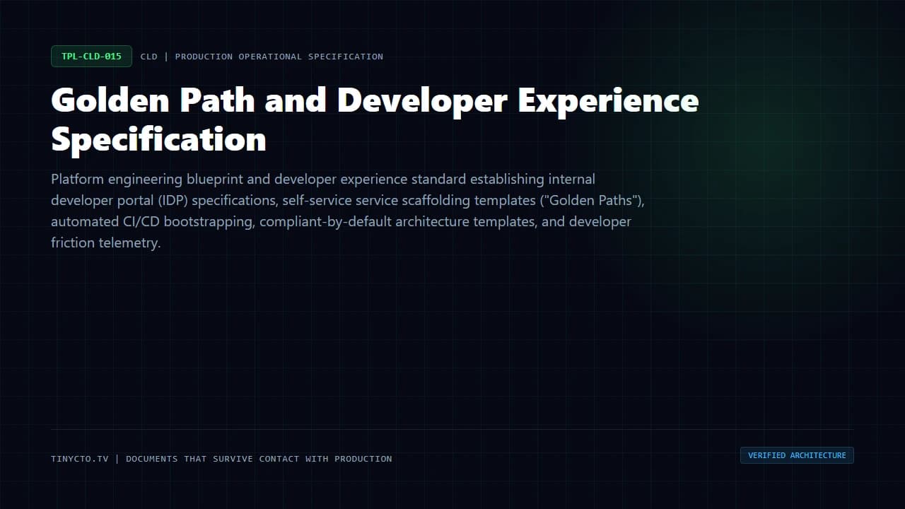 Golden Path and Developer Experience Specification blueprint visual card
