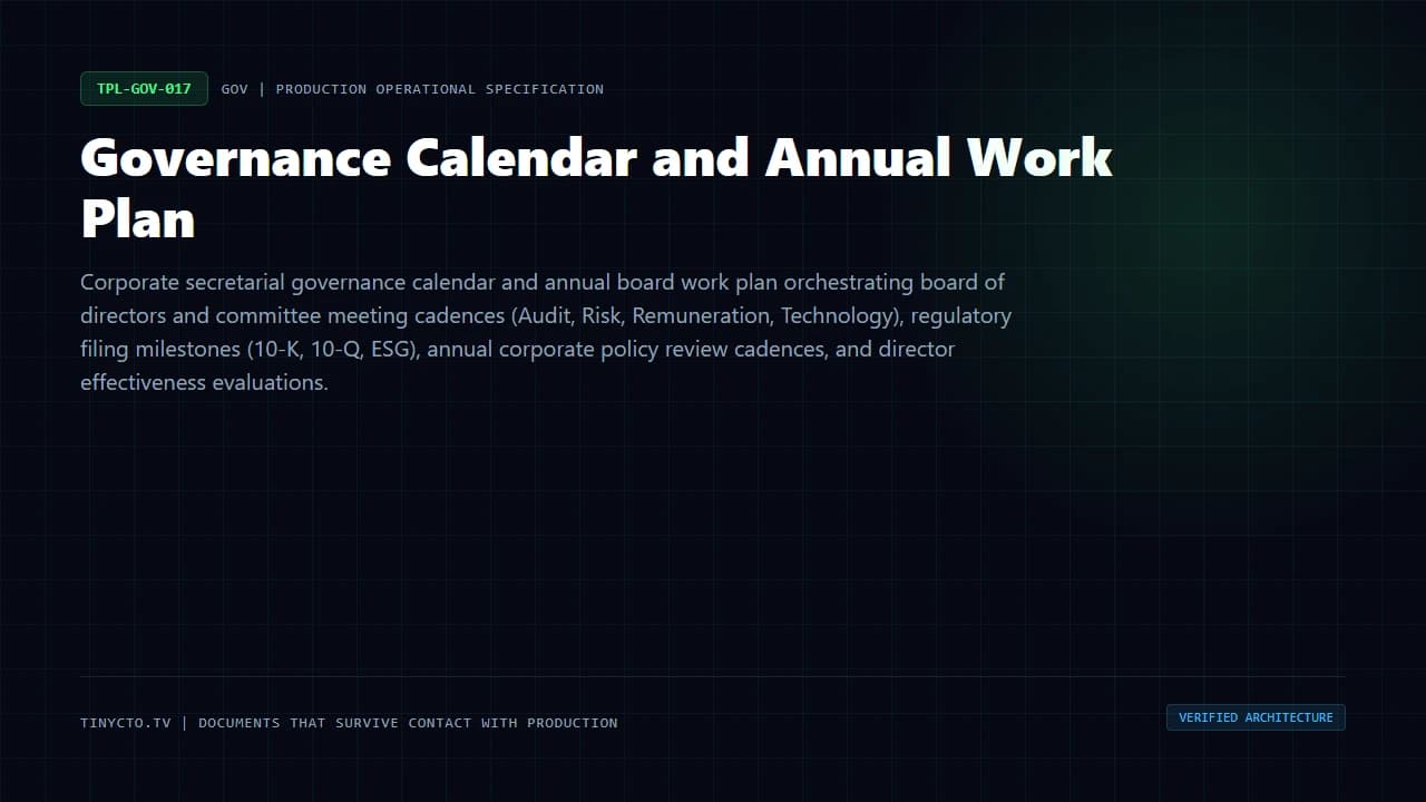 Governance Calendar and Annual Work Plan blueprint visual card