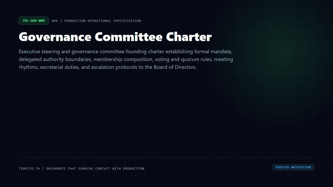 Governance Committee Charter blueprint visual card