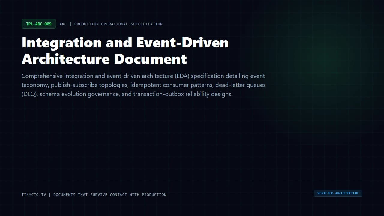 Integration and Event-Driven Architecture Document blueprint visual card