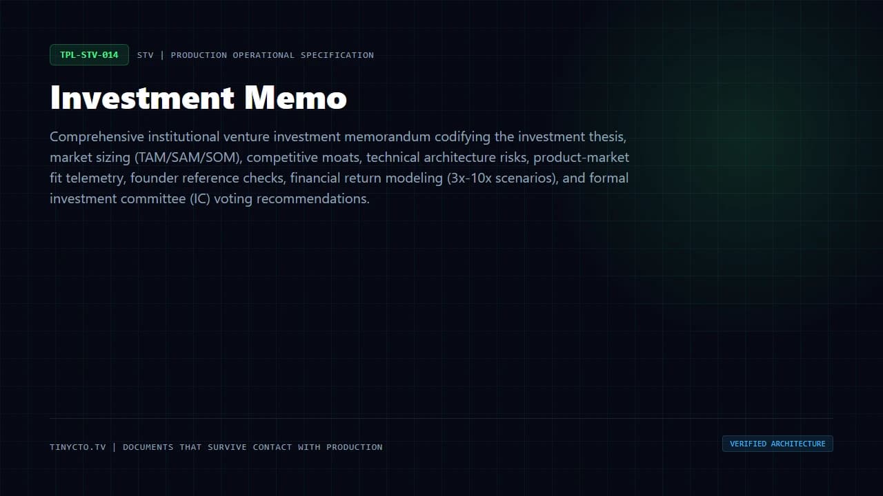 Investment Memo blueprint visual card