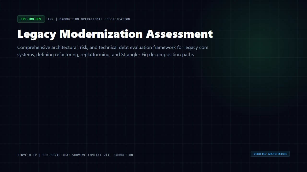 Legacy Modernization Assessment blueprint visual card