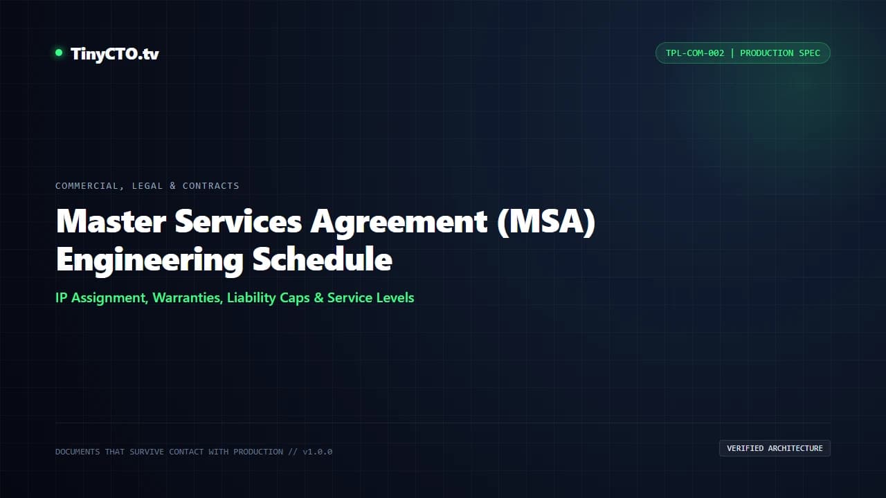 Master Services Agreement (MSA) Engineering Schedule blueprint visual card