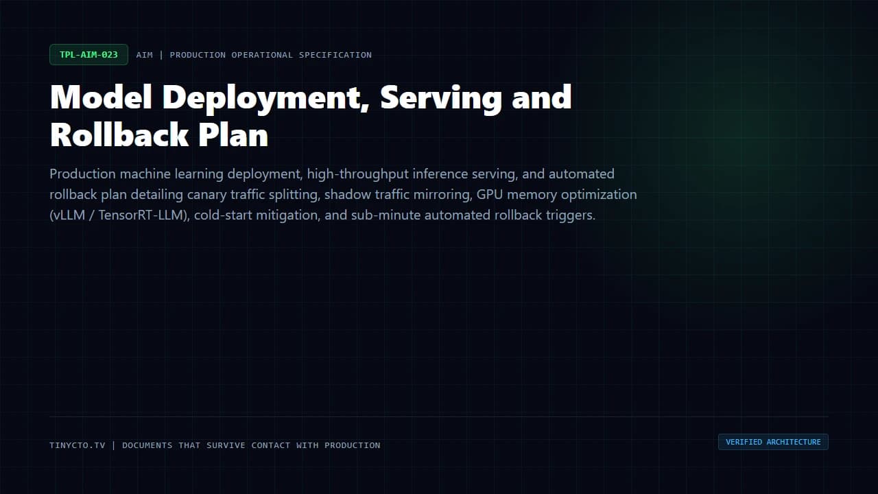 Model Deployment, Serving and Rollback Plan blueprint visual card