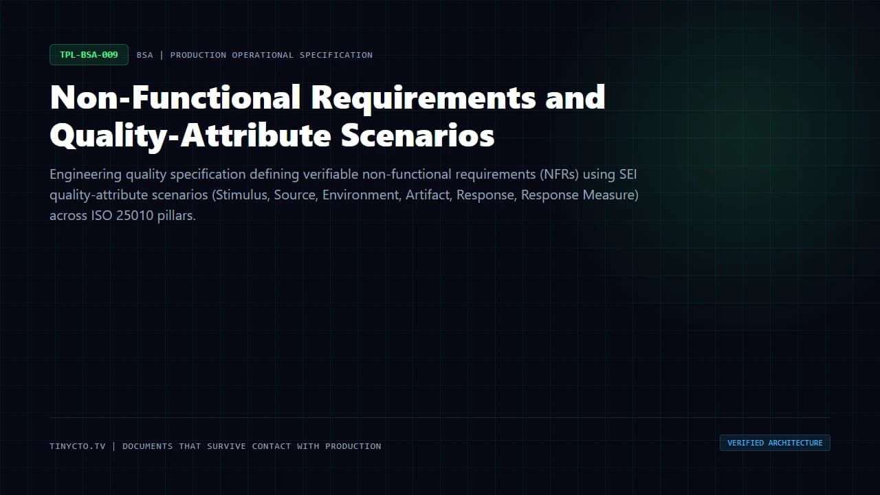 Non-Functional Requirements and Quality-Attribute Scenarios blueprint visual card