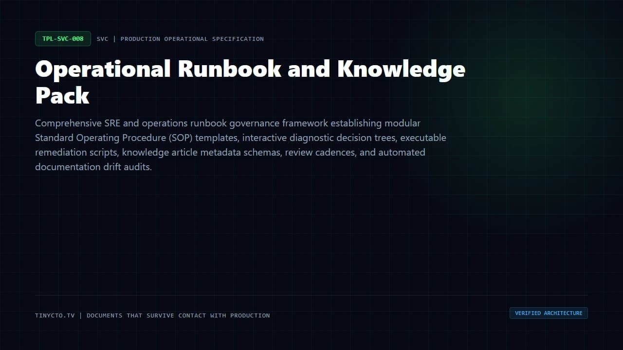 Operational Runbook and Knowledge Pack blueprint visual card
