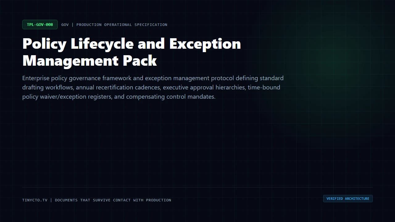 Policy Lifecycle and Exception Management Pack blueprint visual card