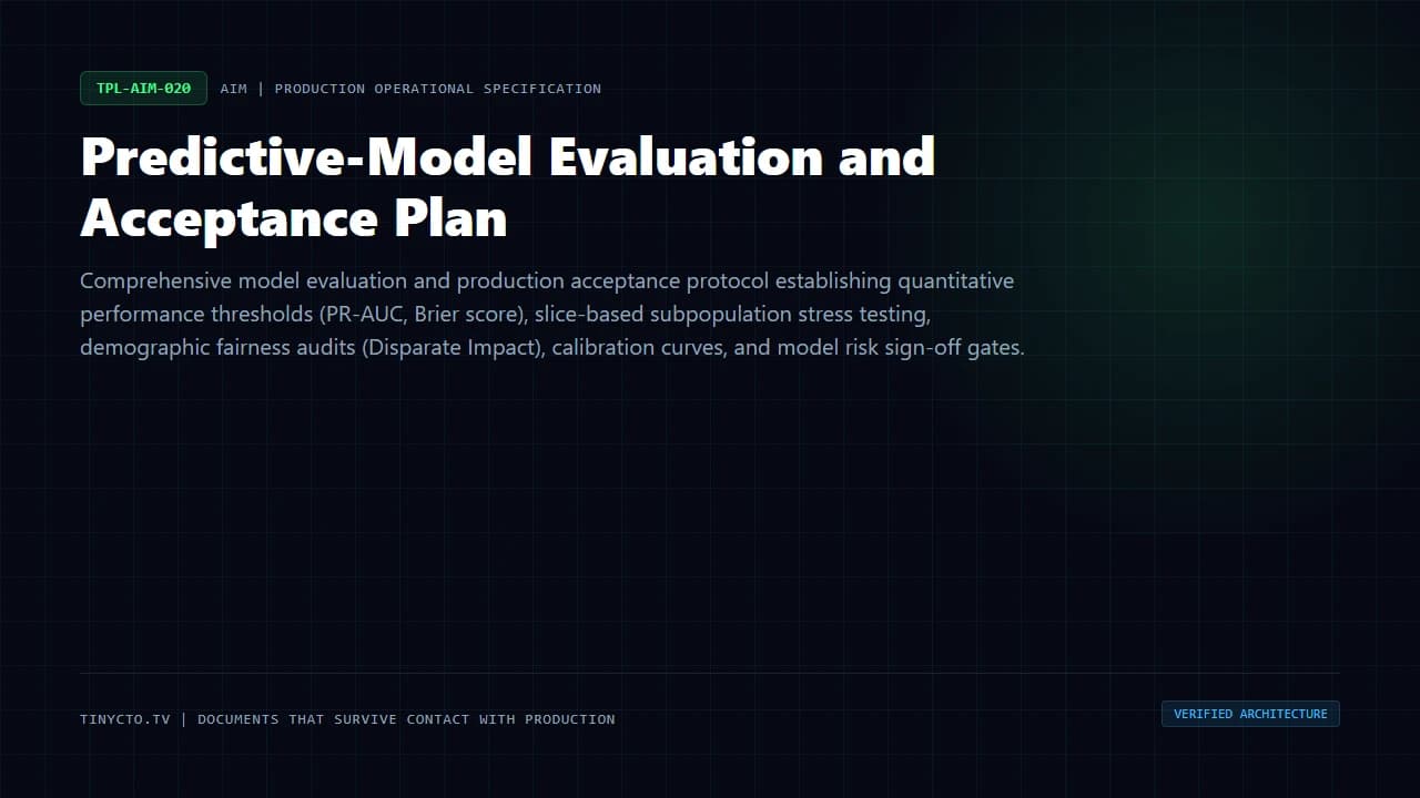 Predictive-Model Evaluation and Acceptance Plan blueprint visual card