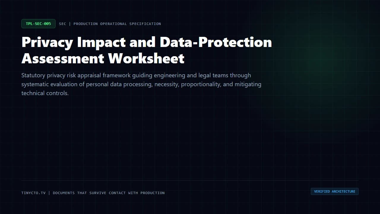 Privacy Impact and Data-Protection Assessment Worksheet blueprint visual card