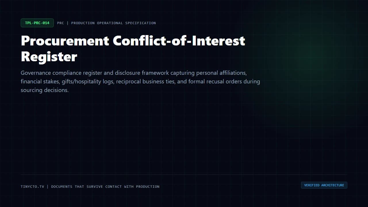 Procurement Conflict-of-Interest Register blueprint visual card