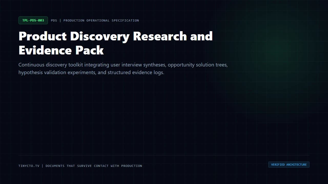 Product Discovery Research and Evidence Pack blueprint visual card