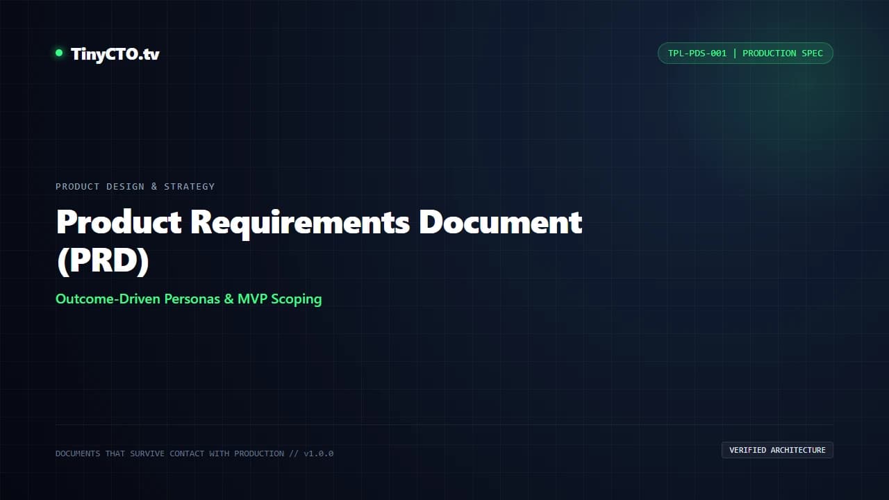Product Requirements Document (PRD) blueprint visual card