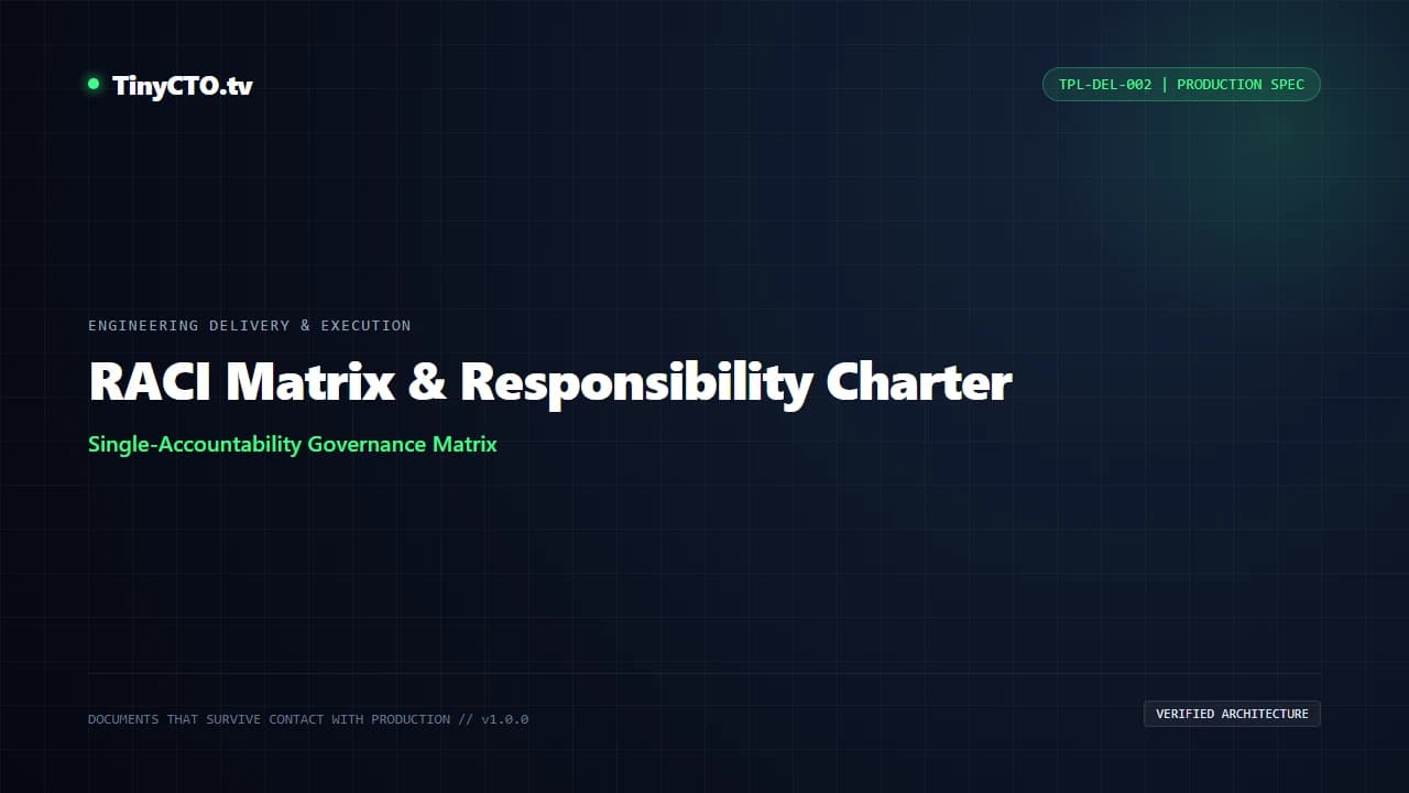 RACI Matrix & Responsibility Charter blueprint visual card