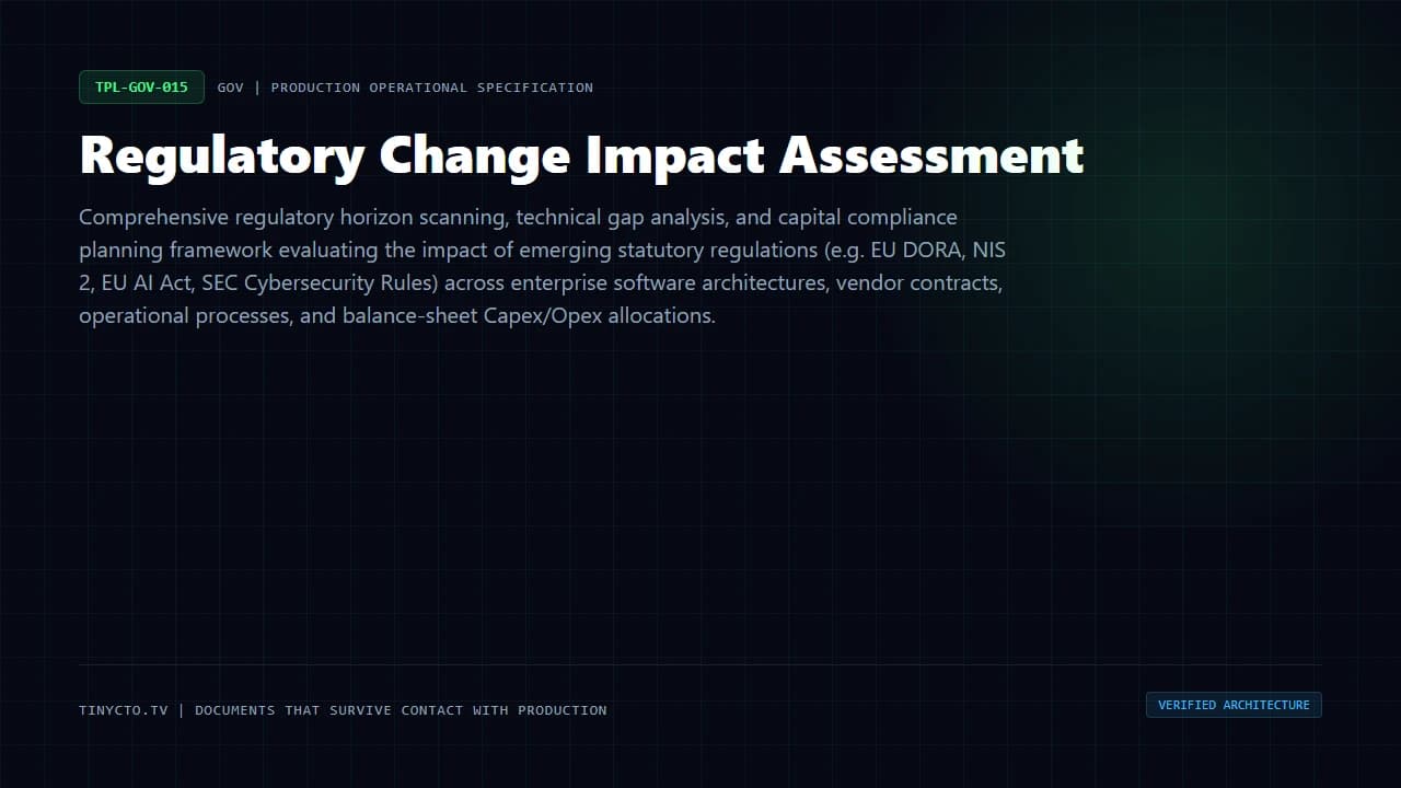 Regulatory Change Impact Assessment blueprint visual card