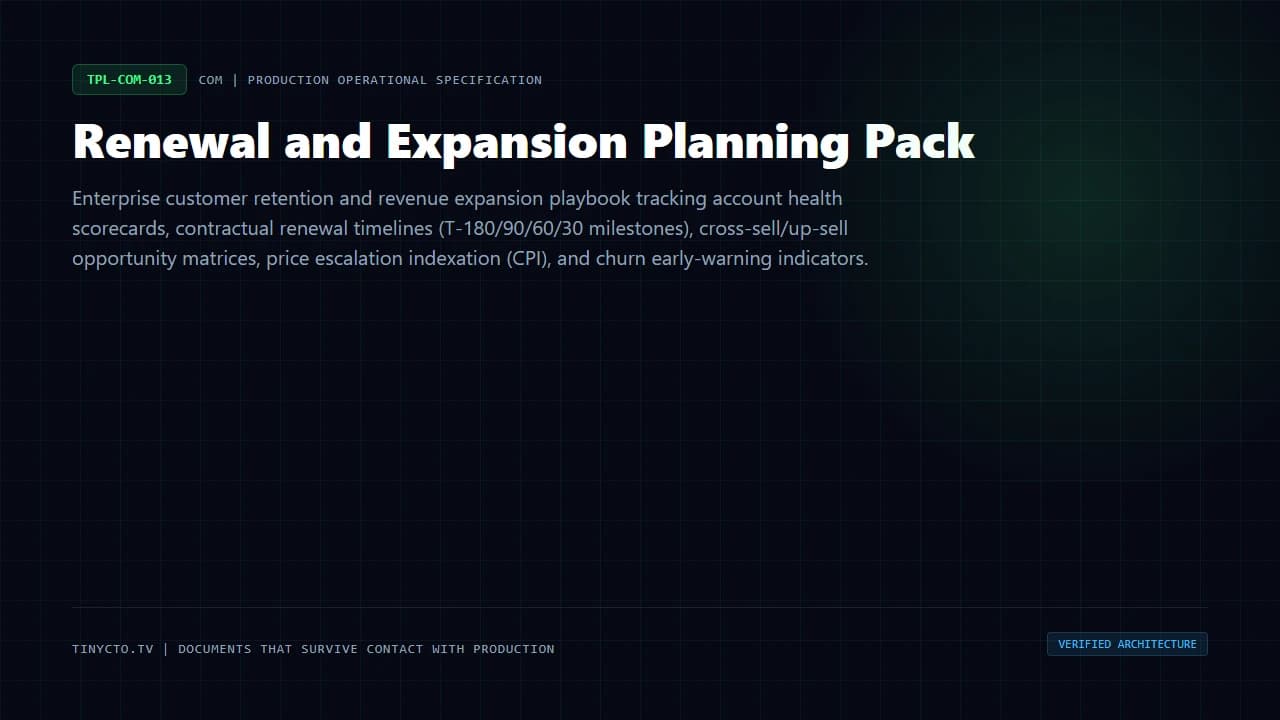 Renewal and Expansion Planning Pack blueprint visual card
