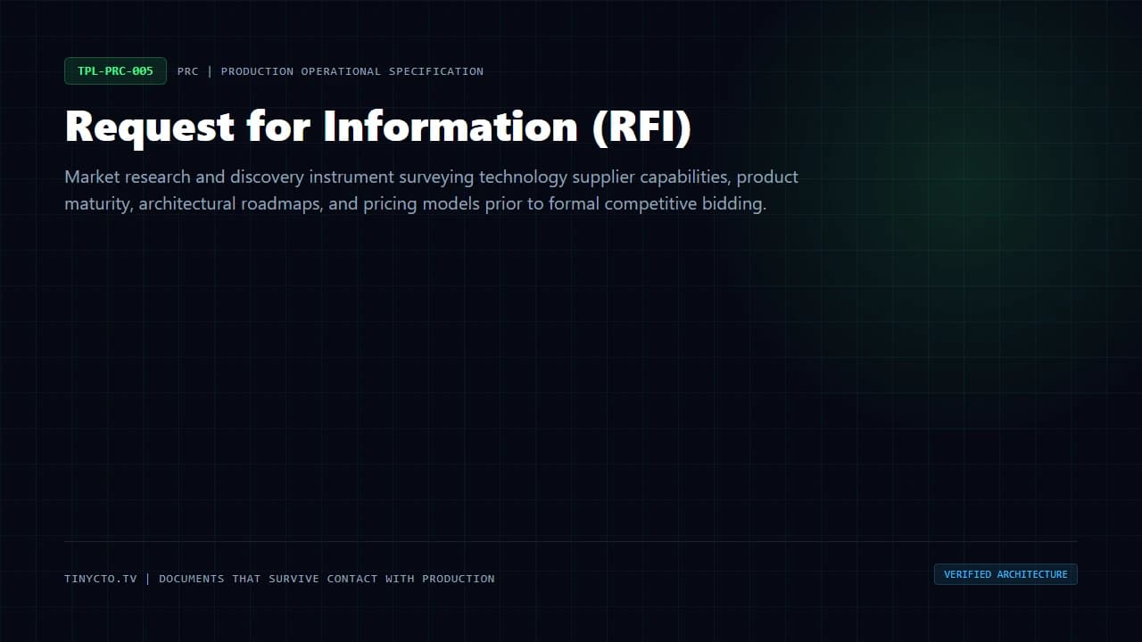 Request for Information (RFI) blueprint visual card